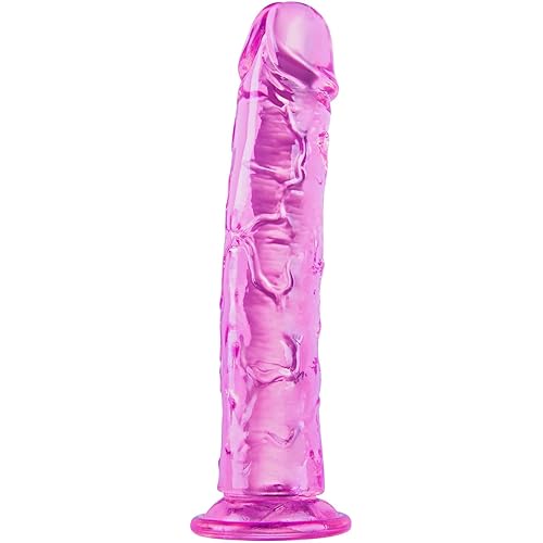 7 inch Realistic Cute Dildo, TPE Soft Beginner Small Anal Toy, Soft Realistic Sex Toy Thin Penis with Strong Suction Cup for Women/Men/Gay, Adult Sex Toy for Vaginal/Anal Stimulation (Pink)