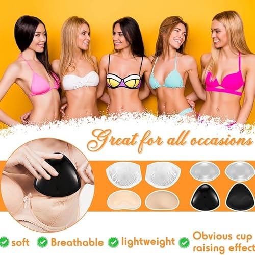 Image of SATINIOR Silicone Bra Inserts Breathable Enhancers Waterproof Push Up Bra Pads Non Slip Reusable Pad for Bikini