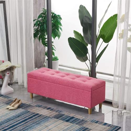 Pouf de rangement pliable en bois avec couvercle à charnières - 3