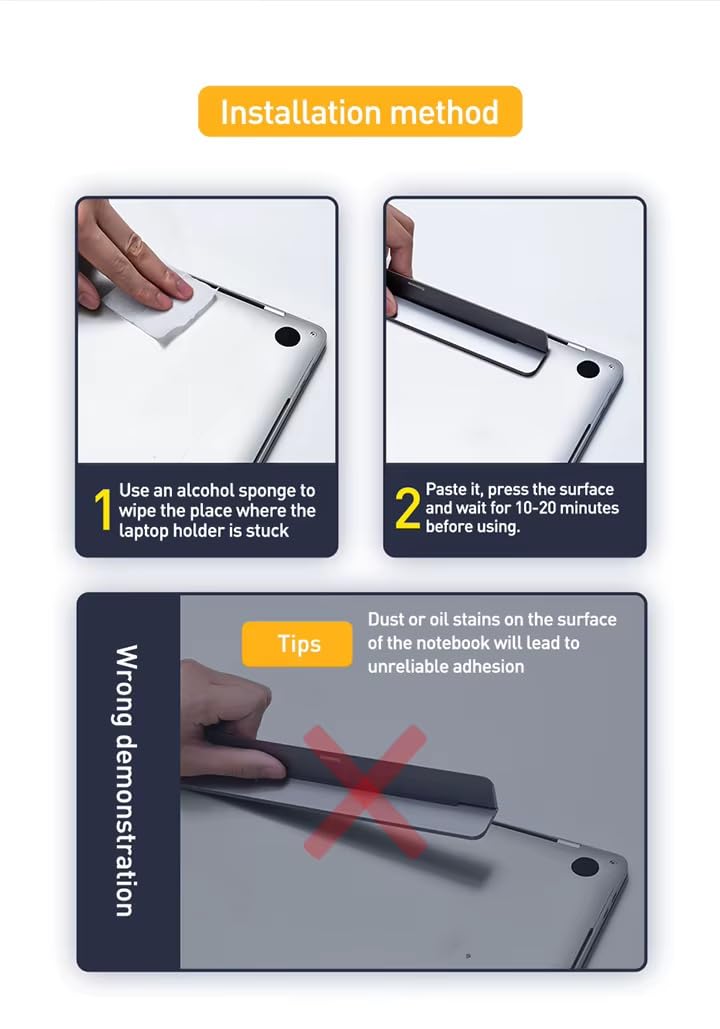 CJAT Ultra Slim Foldable Laptop Stand for Desk | 2-Step Height Adjustable | Cooling & Heat Disspation | Supports Upto 17 inch | Universal Fit | Ergonomic | Portable | Must Have Laptop Accessory 7