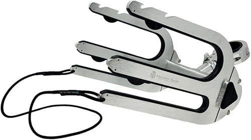 Monster Tower Wakeboard Wakesurf Rack con soporte retráctil - liberación rápida, ajuste universal, rotación de 360, parachoques de goma, cable de