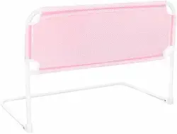 Grade de Prote??o para Cama, Rosa, A?o Tubular com Tela Poli?ster, 68x54x33 cm, Dobr?vel, Ajust?vel para Colch?es 10-35 cm, para Crian?as e Idosos