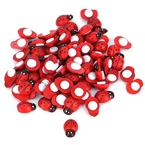 Haofy Pegatinas de Insectos de Madera, Mini Pegatinas Decorativas para Manualidades, Paquete de 100 (Tipo B)