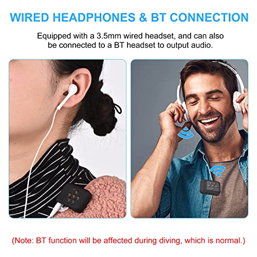 KKcare Clipe IPX8 à prova d'água MP3 Music Player BT Underwater Personal Stereo Sound 8GB/16GB/32GB