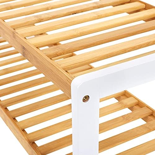 SONGMICS 2-Tier Bamboo Shoe Rack, Storage Shelf, 70 x 26 x 33 cm LBS02H