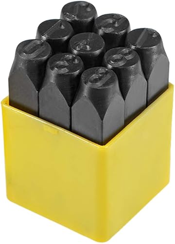 Vista 25 de uxcell Juego de sellos metálicos de números, 3/8 "0.394 in, digital 0 a 9, juego de punzones de madera, cuero, acero, herramienta de perforación