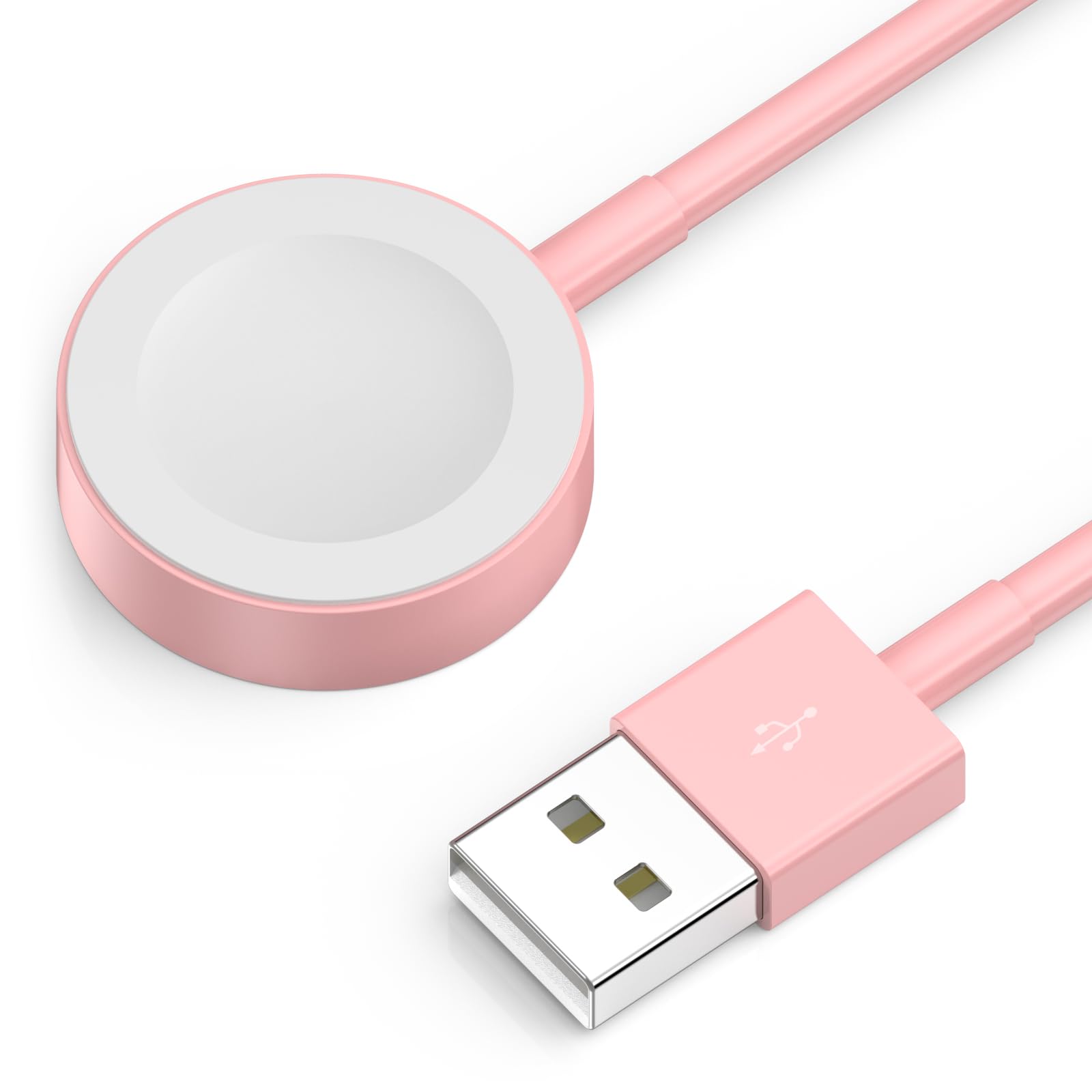 Caricabatterie Magnetico USB Per IWatch – Cavo Veloce 1m, Compatibile Con Ultra/Series 9/8/7/6/SE/5/4/3/2/1, Colore Rosa - 3