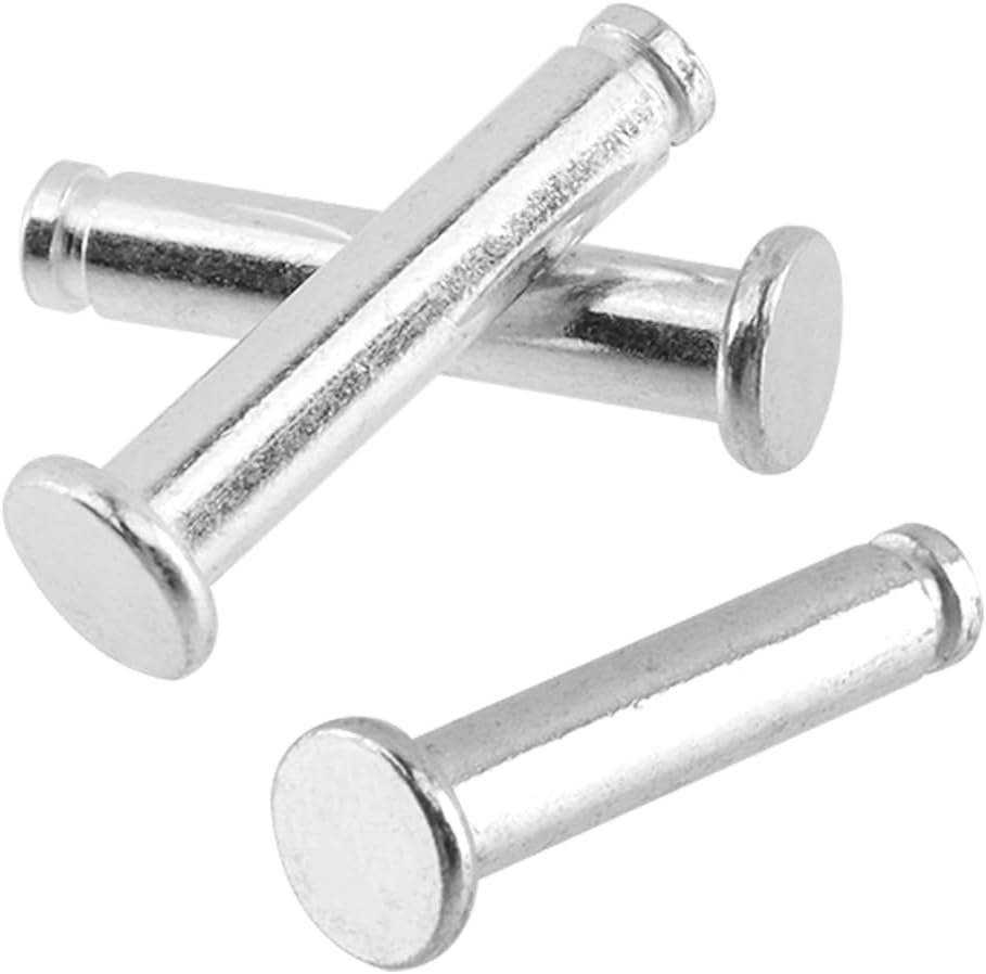 20 Pcs Clevis Pins Carbon Steel M5x25mm None Hole Cylindrical Locating Hardware Pins with E Clip Retaining Ring for Automotive Mechanical