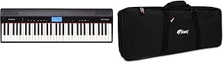 Roland Go:Piano Go-61P Digital Piano, Wireless Smartphone Connection, Black & TIGER KGB7-05 61-Key Keyboard Bag with Straps - 970 x 375 x 140mm - Black