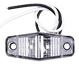 LBRST 2.5" Clear Lens LED Truck Trailer Light Oval Red Side Fender Marker Lights Waterproof Sealed S
