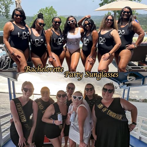 Bachelorette Party Favors Heart Sunglasses Bridesmaid Proposal Gifts Bride Tribe Shades Set2