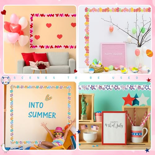 Geyee 360 Pcs Easter Bulletin Board Borders St. Patrick\'s Holiday Decorations Summer Spring Classroom Borders Bulletin Board Trim for Classroom School, 12 Design(Pretty) - Thumbnail 5