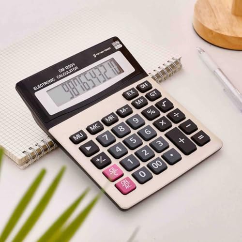 Desktop Calculator Large Screen with Ergonomic Button and Clear 12 Digit Display for Efficient Data Entry