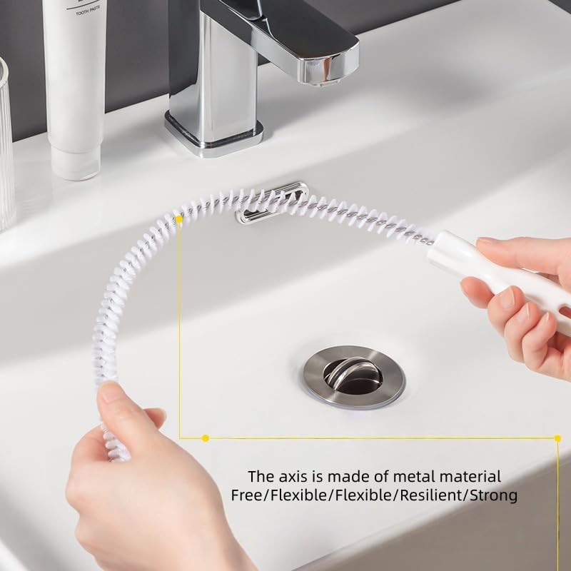 Destapacaños flexible para fregadero y baño, con núcleo metálico y diseño plegable, 2 piezas de 25,6 pulgadas miniatura 3