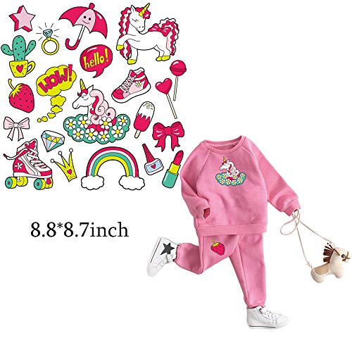 Kids Iron On Patches Appliques Stickers Summer Travel Series Cartoon Heat Transfer Stickers For Clothing, Jeans, Bag, Shoes,T-Shirt With A-Level Washable Diy 4Pcs 60+ Patterns #TOP3