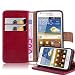 Produktbild Cadorabo Hülle kompatibel mit Samsung Galaxy S2 / S2 PLUS aus Premium Kunst Leder Flip Klappbare Stoßfeste Magnetische [Standfunktion] [Kartenfächern] Cover Hülle für Galaxy S2 / S2 PLUS Tasche in Rot