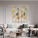 Decoración de pared de metal: simple pero lujosa. Acabado dimensional con pintura dorada, pintura pintada a mano dorada y blanca hará que tu exhibición se vea llena de antiguo y clásico. Perfecto para cualquier hogar de inspiración moderna. Hecho de material de metal de hierro duradero que puede servir a tu hogar durante muchos años.