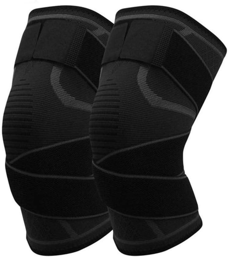 1Pair Sports Knee Support Brace Pressurized Elastic Pads Basketball Volleyball Breathable Bandage