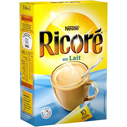 Nestlé Ricoré au Lait - Substitut de Café - Boîte de 10 Sticks (14g chacun) - Pack de 10 boites (100 Sticks) Cover