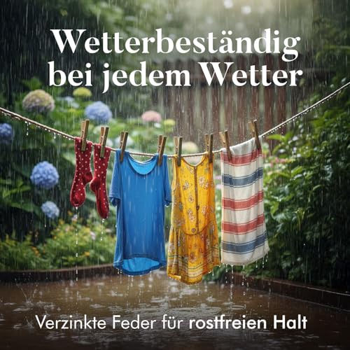 Zeno Wäscheklammern Holz – 50 Stück Holzwäscheklammern 7,5 cm mit rostfreiem Federstahl, robuste Holzklammern für Wäsche, Aufhängen, Basteln & DIY