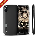 Battery Case for iPhone X,NUTK 3500mAh Thin Rechargeable Charging Case Supports Lightning Headphone/3.5mm Jack Earphone, Ultra Slim Extended Battery Pack Power Bank Protective Cover for iPhone X-Black
