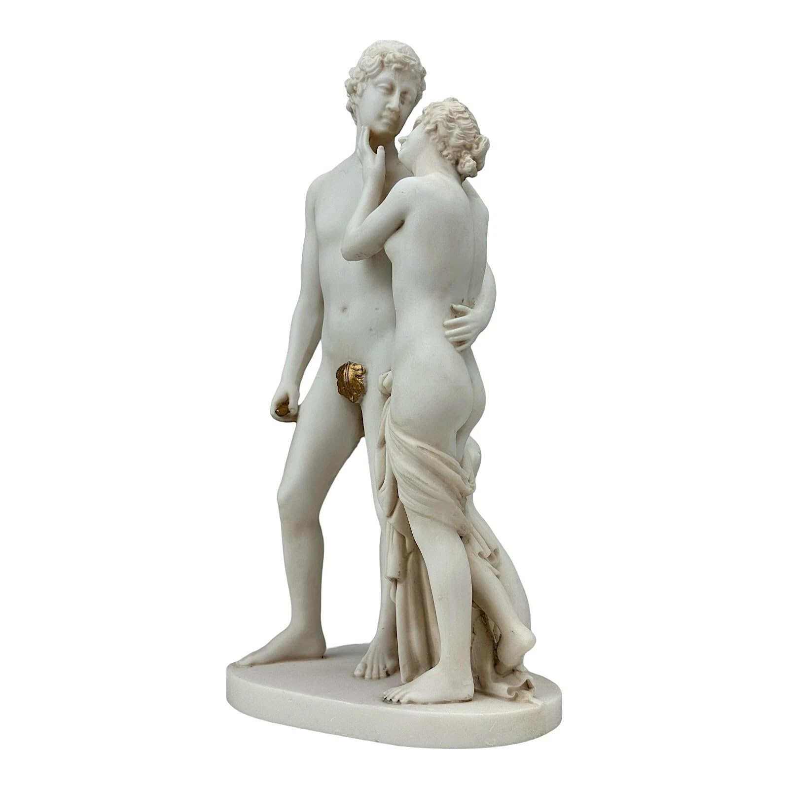 Statua di Venere e Adone di Antonio Canova - Scultura mitologia greca romana in marmo fuso grigio patina riproduzione museo 30 cm fatta a mano in Grecia