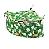 Parrot Cockatiel Warm House Bird Nest Bed Hanging Hammock Birds Sleeping Bed Parrot Hideway Bed Fleece Washable for Parrot Parakeet Cockatiels Budgies Lovebird (Small,Green)