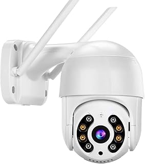 Câmera de Segurança Domo WiFi PTZ externa, Câmera IP sem fio de 5MP Sistema de segurança residencial com visão de 360°, Visão noturna colorida, Áudio bidirecional, Detecção de movimento, Alerta de atividade - BELLA NET