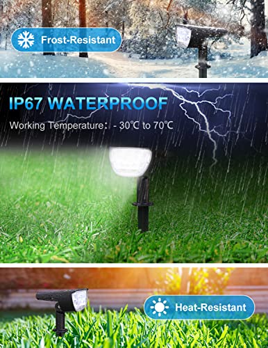 Solar Spotlights Outdoor [10 Pack/3 Lighting Modes], Liblins Solar Light Outdoor Ip67 Waterproof, Wireless Solar Landscape Spotlights, Wall & Ground Mounted For Yard Patio Pool Walkway Tree Decoration #TOP2