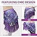 GALPADA Gypsy Costume Fairy Skirt Hip Scarf Tassels Sequins Triangle Coins Wrap Skirt Belly Dancing Waist Wrap Music Festival Gypsy Costume for Women Girls (Purple)