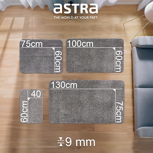 Astra Schmutzfangmatte innen waschbar 40x60 cm – Sauberlaufmatte anthrazit 100% Baumwolle Türmatte - Entra SAUGSTARK - rutschfeste Fußmatte pflegeleicht