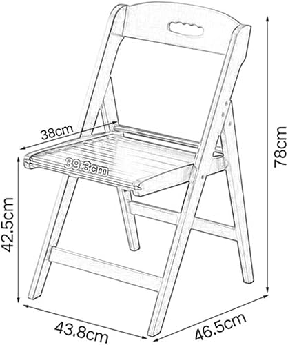 Miniatura 8 de Folding Chairs Muebles de jardín Silla de comedor de madera, silla de respaldo portátil para el hogar, cómoda oficina en casa, sillas de camping