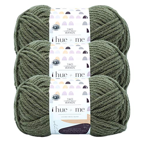 Image of Lion Brand Yarn, Hue + Me Chunky Yarn for Crocheting, Knitting, and Crafts, Fatigues, 3 Pack