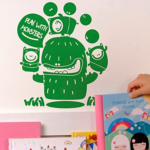 Sticker Play With Monsters vert 28 cm pour décoration murale