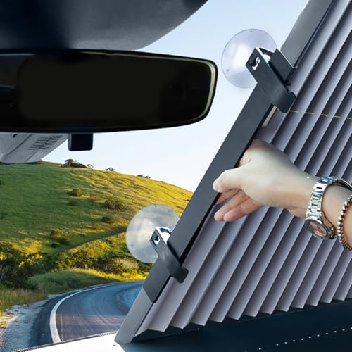 Protector solar para interior de automóvil con ventosa y aluminio reflectante 5