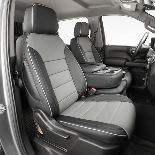 Housse de siège auto GMC Sierra 1500 anti-tache en similicuir EKR noir gris