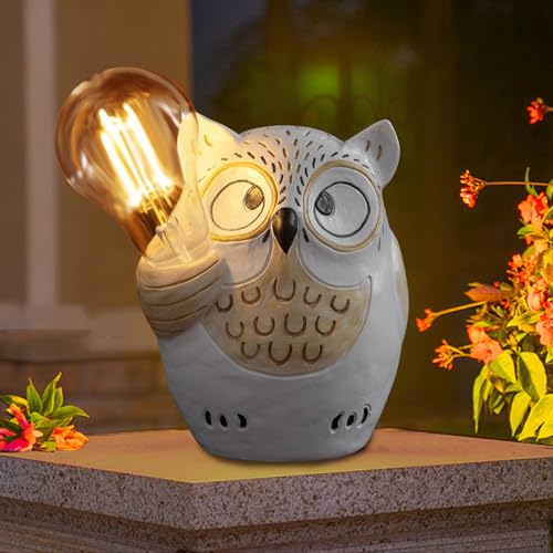 Pearlstar 325 Owl Garden Outdoor Statue, Solar Figurines Bulb Led Lights cover