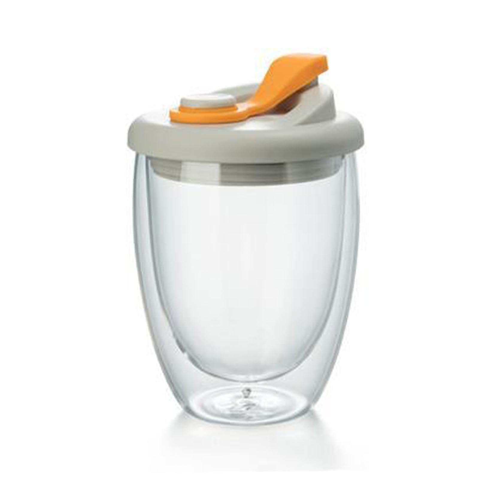 MALSSE Walled Insulated Borosilicate Glass Milk Cup Leak Proof Lid for Hot Cold Beverages 450ML 350ML 250ML Spill Proof Commuters Water Bottle