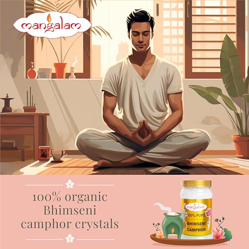 Image of MANGALAM Bhimseni (Original) Camphor 500g Jar - Pack Of 2 | 100% Pure | For Puja, Aromatherapy & Air Freshener | Sweet Fragrance