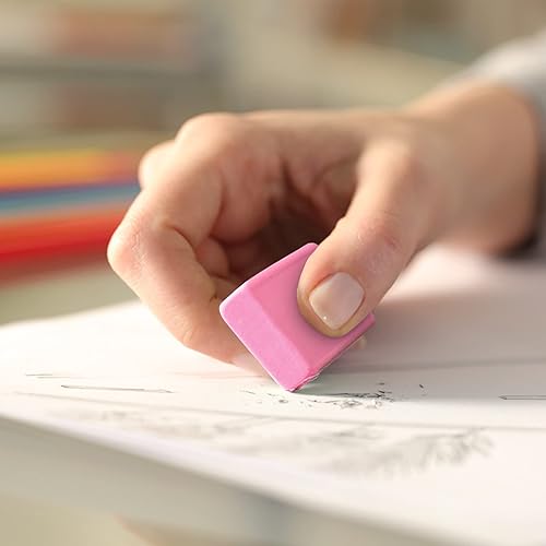 Miniatura 5 de Borradores rosados, 40 unidades, borrador sin látex para niños, borrador cuadrado, borradores a granel para suministros escolares, arte y uso de