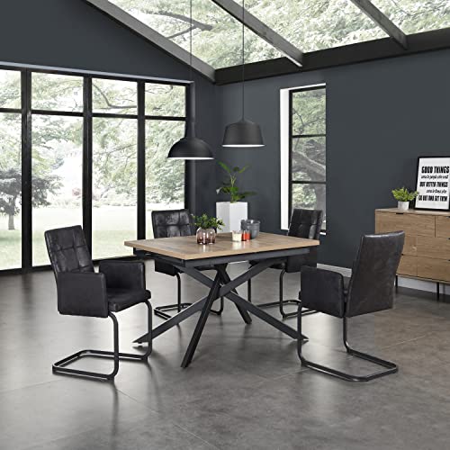 B&D home Essgruppe 5-teilig, Esstisch mit 4 Stühlen, ausziehbar...