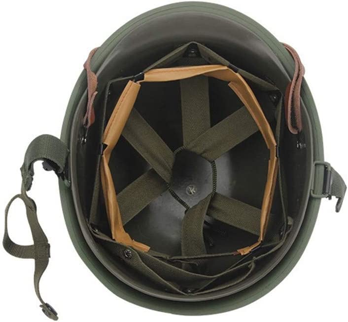 Aifordge WWII US Army M3 Helmet Replica with Net/Canvas Chin Strap DIY Painting (Green)