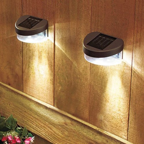 Zizzi 2x New Solar Powered Fence Lights Outdoor Garden Shed Step Wall LED Lighting Shopmonk