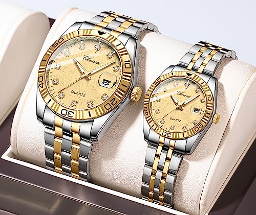 Montre en acier quartz avec cristal Swarovski : élégance bicolore - 3