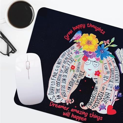 Image of anujarusiya | Affirmation Mousepad | 3mm | Non Slip | Perfect for Gifting| Grow Happy Thoughts