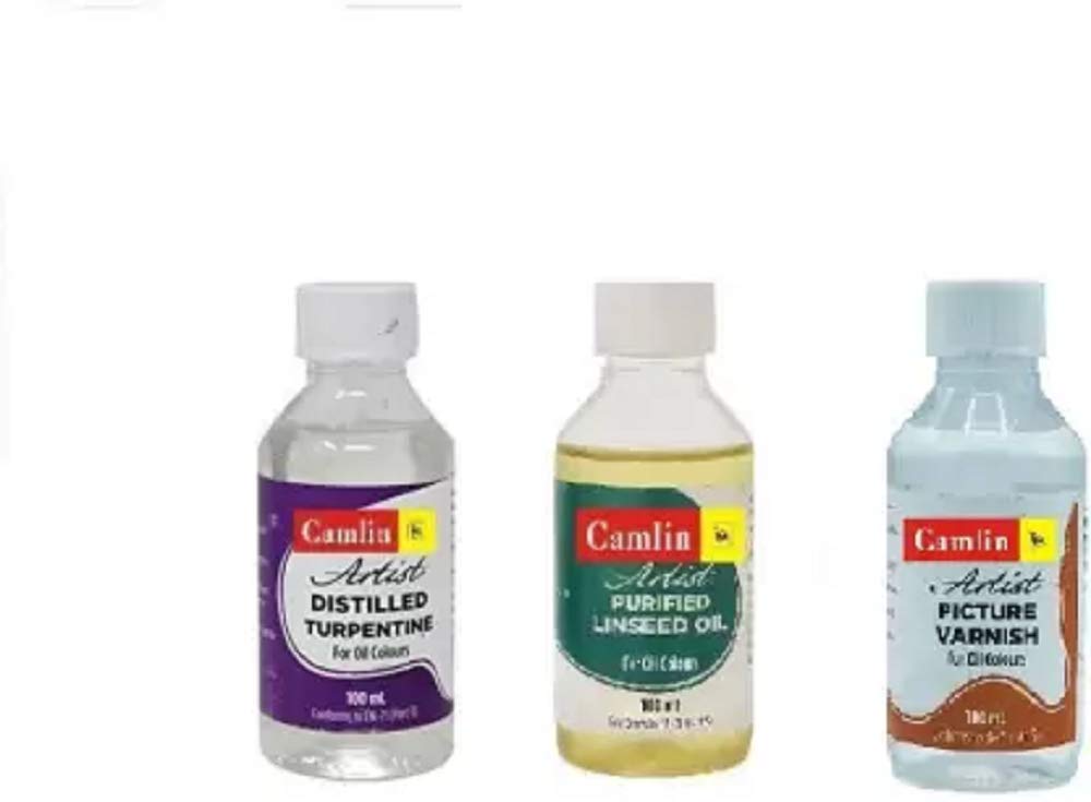 Camlin Set of Artist Turpentine Oil, Linseed Oil and Picture Varnish