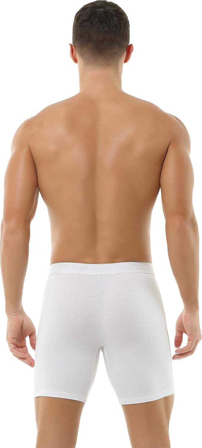 Hoerev Pack of 4,Men's Trunk Long Leg Underwear Comfortable and Breathable Boxers - Image 3