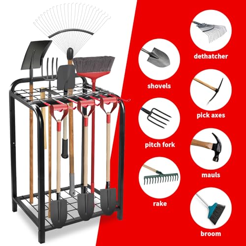 Trieez Heavy Duty Garden Tool Storage, Garden Tool Organizer - Sturdy Garden Yard Tool Rack thumb #5