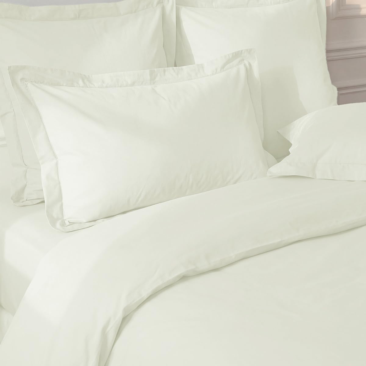 Sensei Maison - Housse de Couette en Percale Coton Soft Percale - 260x240 cm - Ecru