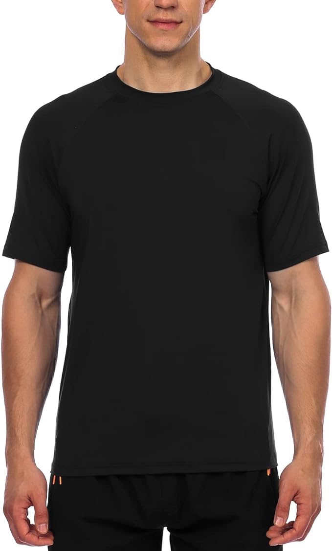 Men's Short Sleeves T-Shirt-UPF50+ Sun Protection Quick Dry T-Shirt for Swimming, Hiking Atheltic Workout Rash Guard -